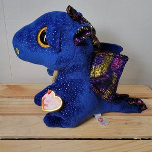 Ty Beanie Boos: "Saffire" Midnight Blue Dragon NWT - 9.5" Tall